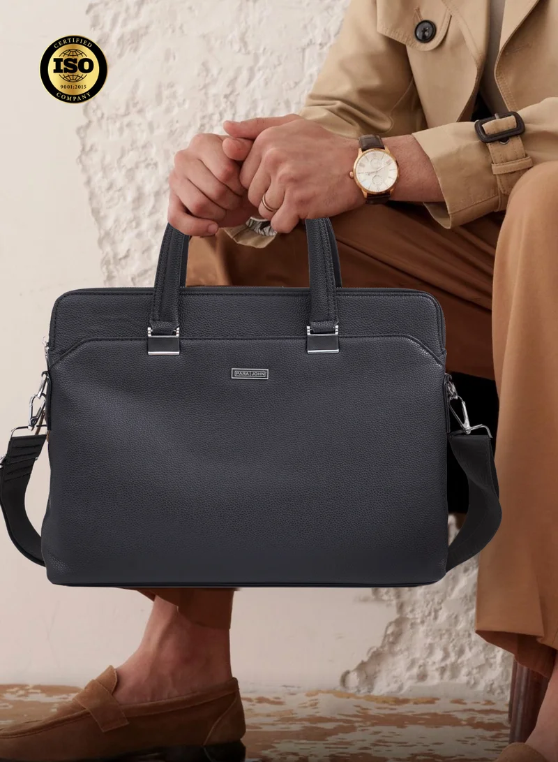 PARAJOHN  Parajohn Regent 16” PU Leather Laptop Bag for Men – Elegant Business Briefcase with Detachable Shoulder Strap  | Best Price UAE